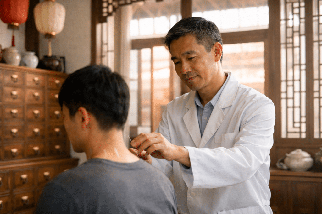 Acupuncture treatment in Chinatown
